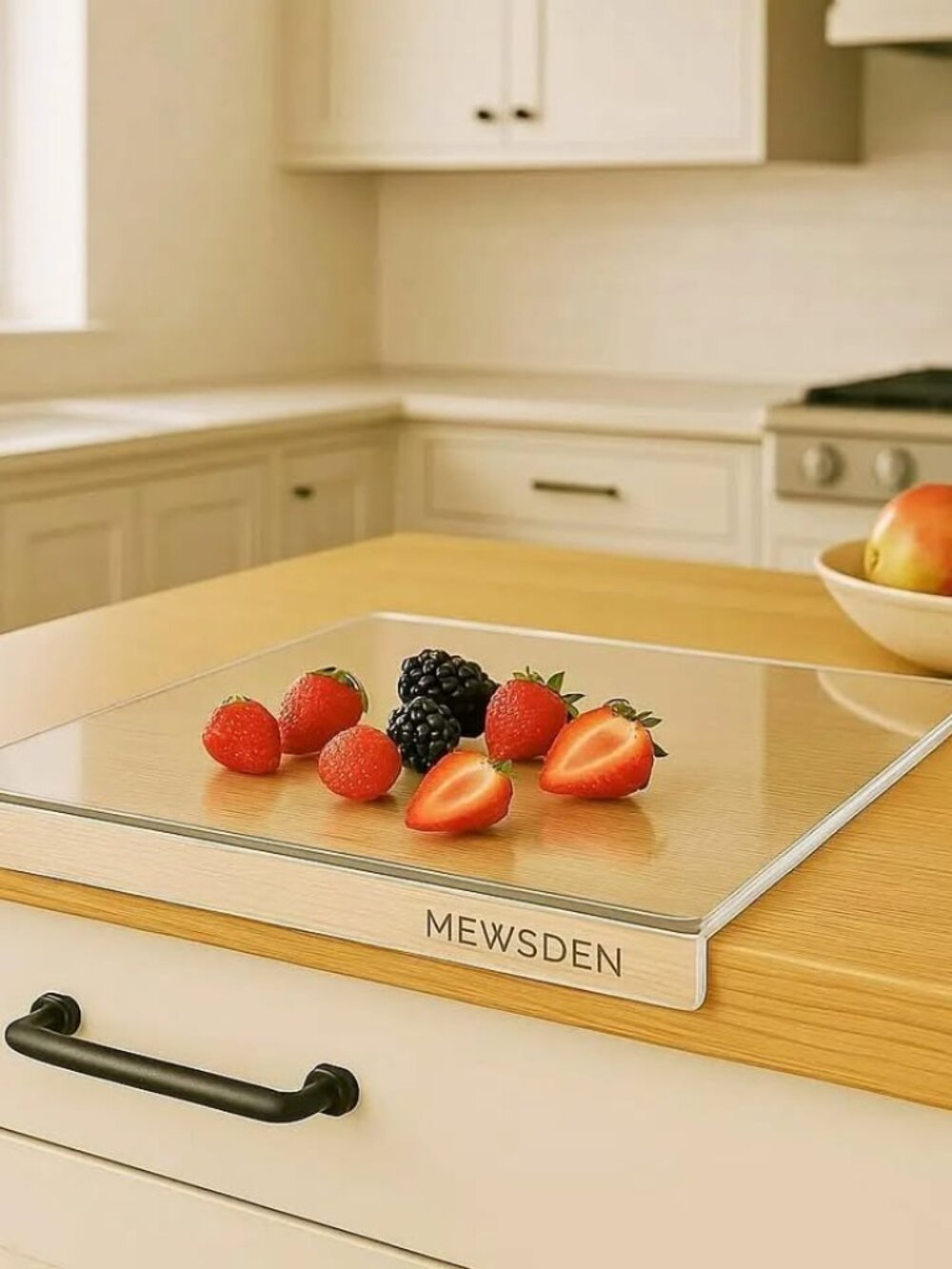 18x15" Acrylic Cutting Board with Counter Lip – Clear Non-Slip Countertop Protec